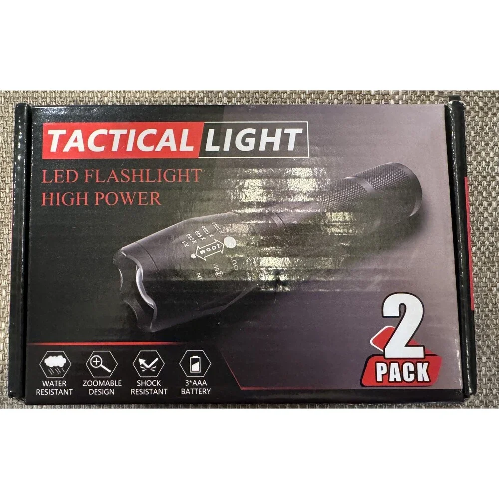 Nib Set (2) Tactical Lights LED High Power Flashlight Waterproof